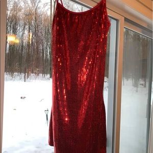 Red sequin homecoming dress